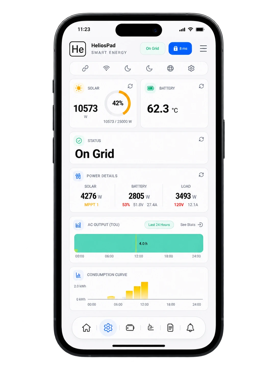 HeliosPad phone web UI