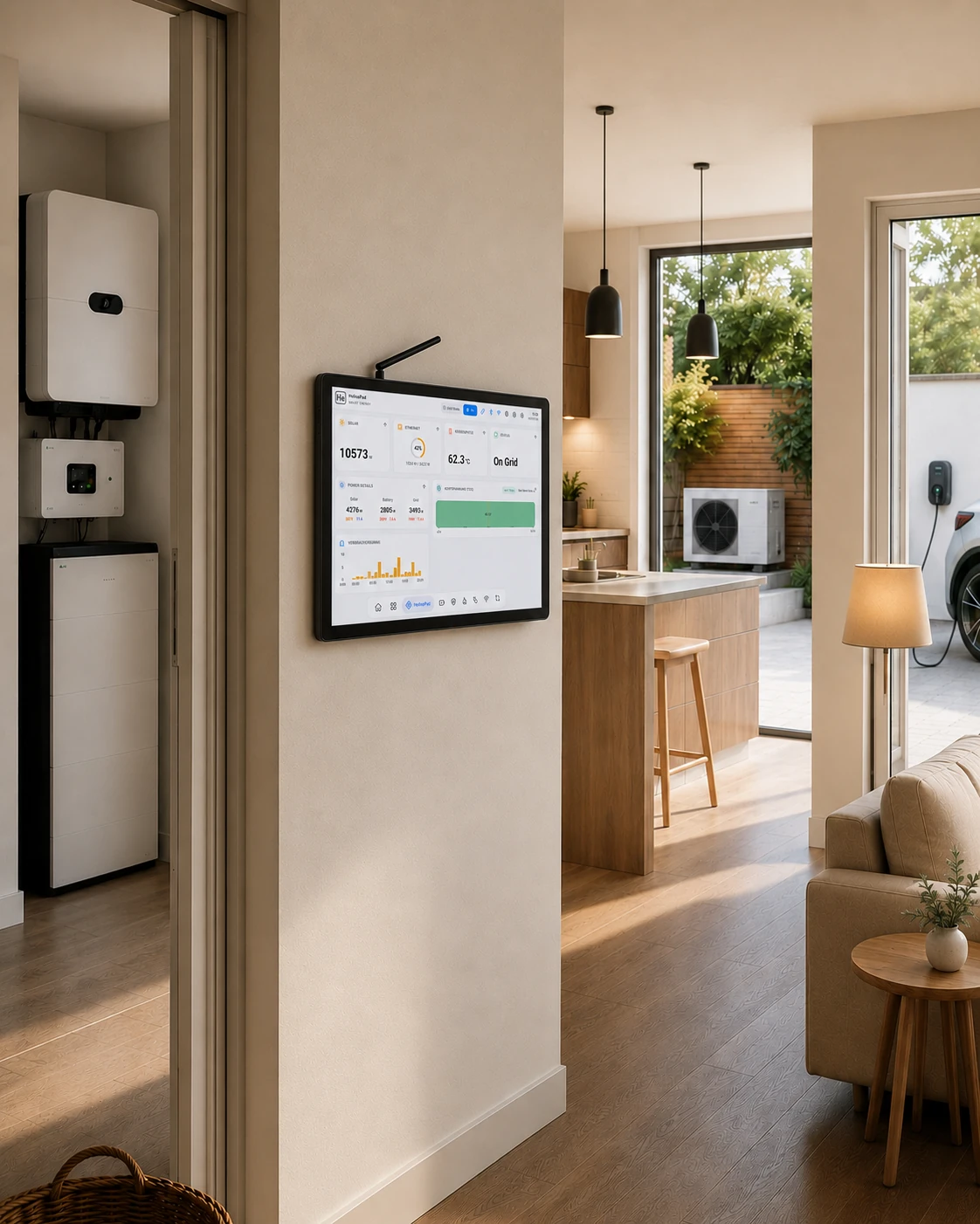 HeliosPad installed in a bright home energy system
