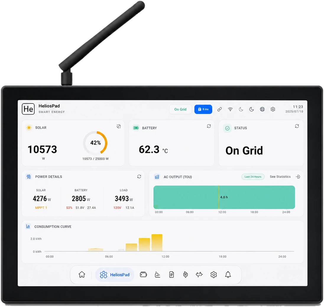HeliosPad with antenna and live energy interface